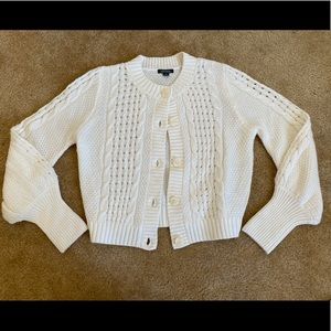 Wild Fable White Knit Cropped Cardigan